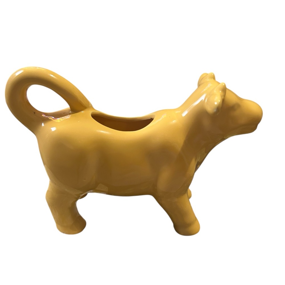 Charming Yellow Cow-Shaped Ceramic Vase
